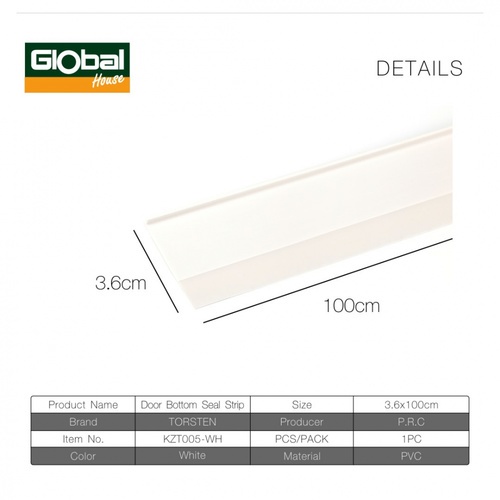 TORSTEN เส้นกันแมลงพีวีซี แถบยาง รุ่น KZT005-WH 100ซม. สีขาว