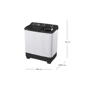 HISENSE  เครื่องซักผ้า 2 ถัง 18 KG. รุ่น WSRB1813UB สีขาว