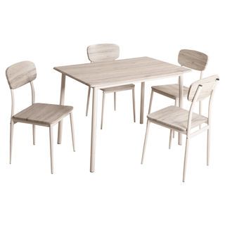 DELICATO ชุดโต๊ะอาหาร 4 ที่นั่ง รุ่น HAMO โต๊ะ : 110X70X76.5 ซม. เก้าอี้ : 41X45.5X84.5 ซม. สีไม้ธรรมชาติ 