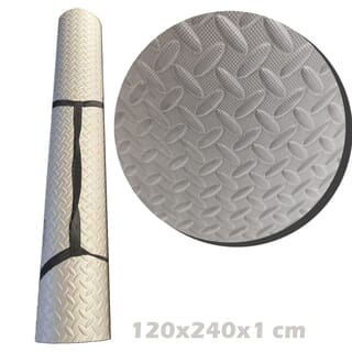 NINO WORLD แผ่นปูพื้น EVA แบบม้วน ลายใบไม้ หน้าเดียว Leafy-PDS001GR ขนาด 120x240x1 cm. สีเทา