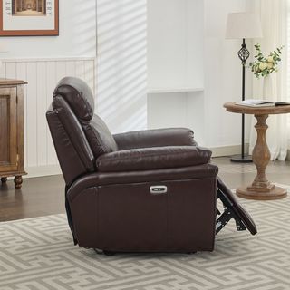  PULITO เก้าอี้พักผ่อนหนังแท้ปรับระดับไฟฟ้า 1 ที่นั่ง รุ่น Zander ขนาด 96x99.5x104 ซม. สีน้ำตาลเข้ม