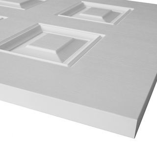 WELLINGTAN ประตูภายนอก UPVC บานทึบ 6ฟักตรง รุ่น UPVC-WE006 ขนาด 80x200ซม. สีขาว (ไม่เจาะลูกบิด)