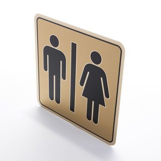 ป้ายอลูฯ SGB9101-15 TOILETชาย หญิง ขนาด 15x15 ซม. สีทอง