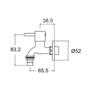 American Standard ก๊อกล้างพื้นปากสนาม รุ่น A-TJ69-10