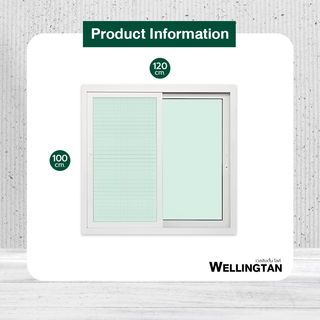 WELLINGTAN หน้าต่างอะลูมิเนียม บานเลื่อน SS WGW1210-2P 120x100ซม. สีขาว พร้อมมุ้ง