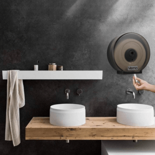 Verno กล่องกระดาษทิชชู่ ม้วนใหญ่ รุ่น 609E ขนาด 26.8x27x12 ซม. สีดำ