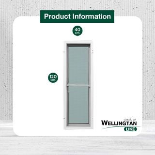 WELLINGTAN (LIKE) หน้าต่างอะลูมิเนียมบานเปิด  สีขาว  40x120 ซม. พร้อมมุ้ง