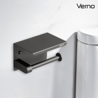 Verno ที่ใส่กระดาษชำระสแตนเลส304 รุ่น เกรเซอร์-TH04 ขนาด 14x10x10 ซม. สีเทา