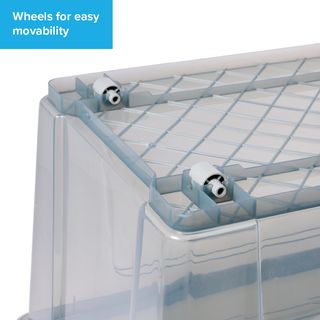 INABOX กล่องเก็บของอเนกประสงค์ 80L มีล้อ รุ่น Eday-N80674BK ขนาด 46x65x35.6 cm. สีใส