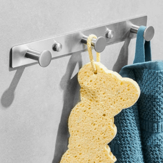 Verno ขอแขวนสแตนเลส 304 3 ขอ รุ่น HC17 ขนาด 3×20×5 ซม. สีเงิน