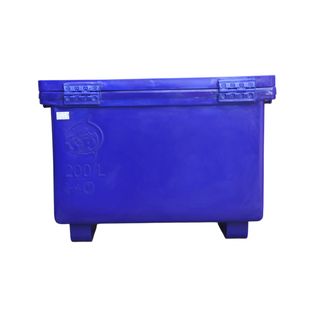 S&P ถังแช่  ขาสูง บานพับมือจับ 200 ลิตร สีน้ำเงิน