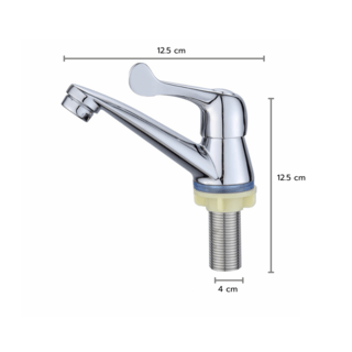 IRIS ก๊อกอ่างล้างหน้าทรงเตี้ย รุ่น GH-07 ขนาด 4x12.5x12.5 ซม. สีโครม