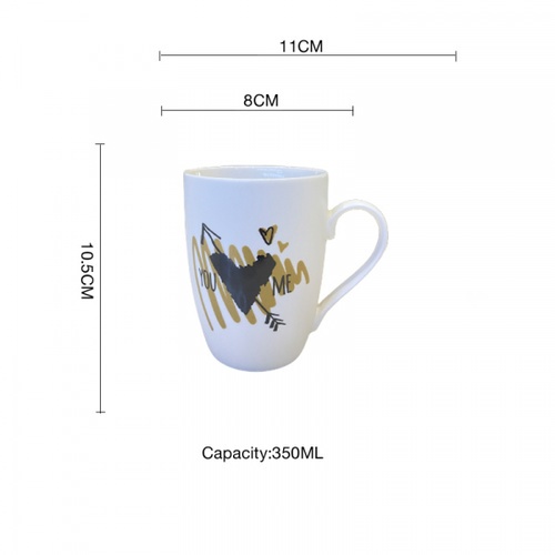 AILO แก้วเซรามิค 8 ซม. 350 มล. SNOW-07 สีขาว