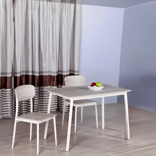 DELICATO ชุดโต๊ะอาหาร 2 ที่นั่ง รุ่น HAMO โต๊ะ : 70x70x76.5 ซม. เก้าอี้ : 41x45.5x84.5 ซม. สีไม้ธรรมชาติ