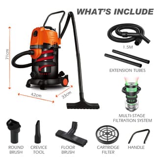 INOVAC เครื่องดูดฝุ่นดูดน้ำไซโคลน 1300  วัตต์  ขนาด 30 ลิตร รุ่น RLC168A-30L