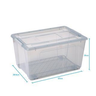 INABOX กล่องเก็บของอเนกประสงค์ 52L มีล้อ รุ่น Eday-N80650BK ขนาด 38.6x57x31 cm. สีใส