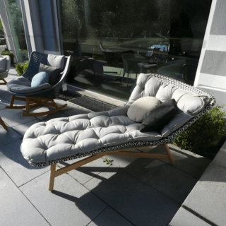 SUMMER SETเตียงริมสระ  MOOK ขนาด 159x106x80 ซม. สีเทาอ่อน