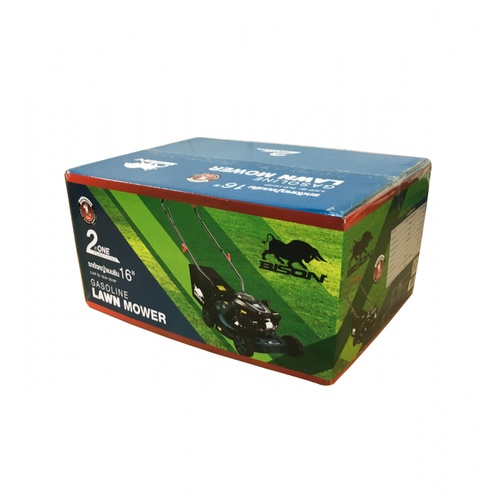 Bison รถตัดหญ้าน้ำมัน รุ่นBLM-13016P ขนาด130ซีซี ใบมีด16นิ้ว สีเขียวดำ