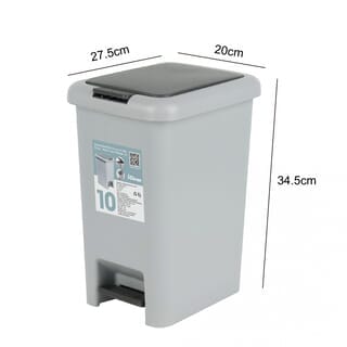 ICLEAN ถังขยะเหยียบเหลี่ยม Prensa 10 ลิตร  รุ่น TG51788G ขนาด 20x27.5x34.5 ซม. สีเทา