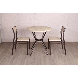Delicato ชุดโต๊ะอาหาร 2 ที่นั่ง รุ่น B01062A โต๊ะ : 75X75 ซม. เก้าอี้ : 42X42X81 ซม. สีน้ำตาลอ่อน