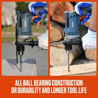 SENIX สว่านกระแทกไฟฟ้า 13 มม. 750W (พร้อมอุปกรณ์ 45ชิ้น) รุ่น PDHE7.5-M-EU  สีน้ำเงิน - ดำ