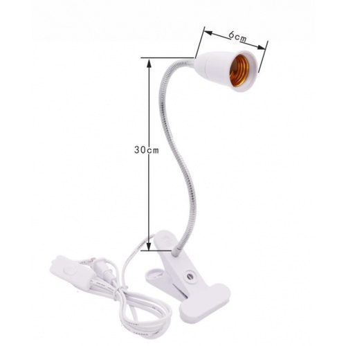 EILON ขัั้วห้อยหลอดไฟขาหนีบ E27 พร้อมสายไฟยาว 5m รุ่น ELPH-E27-W05 สีขาว