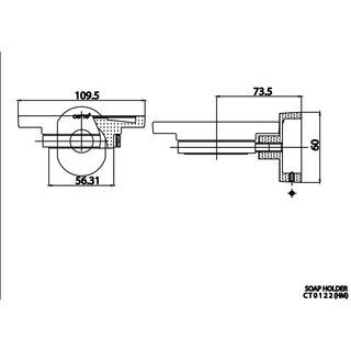Cotto ที่ใส่สบู่ จานแก้ว รุ่น CT0122(HM)   สีโครเมี่ยม