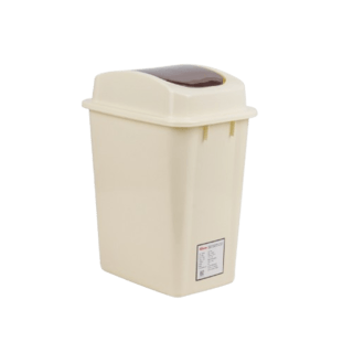 ICLEAN ถังขยะฝาสวิงทรงเหลี่ยม 20 ลิตร ขนาด 36x26x48 ซม. รุ่น TG51710 สีเบจ