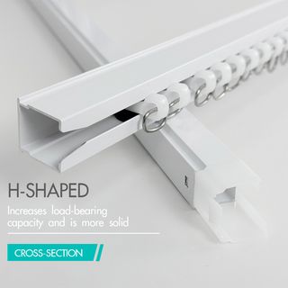 DAVINCI รางผ้าม่านแบบยืดหดได้ รุ่น Jolie ขนาด 100-180x2.4x2.5 ซม. สีขาว 