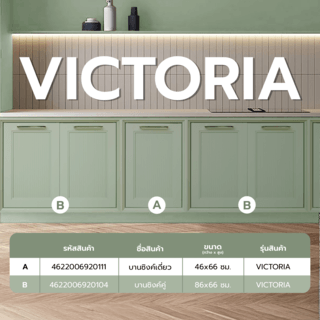 CLOSE บานซิงค์เดี่ยว ABS ขนาด 46x66 ซม. VIVIEN สีจูนิเปอร์