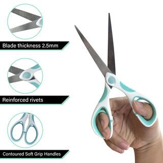 Smith กรรไกร 6.5 นิ้ว รุ่น STD-GLA11 ขนาด 0.2x6.5x17 ซม. สีขาว-เขียว