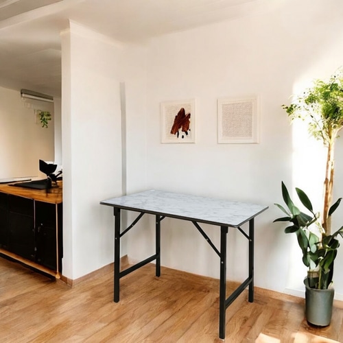 DELICATO โต๊ะเอนกประสงค์ รุ่น MD443 Torano ขนาด 60x90x75 ซม. ลายหินขาว