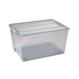 INABOX กล่องเก็บของอเนกประสงค์ 80L มีล้อ รุ่น Eday-N80674BK ขนาด 46x65x35.6 cm. สีใส