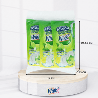 WINK PLUS น้ำยาล้างจานแบบเติมสูตรมะนาว ขนาด 550  ml.(แพ็ค3ถุง)