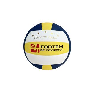 FORTEM ลูกวอลเลย์บอล PU เบอร์ 5 รุ่น PVB02 ขนาด Φ21 ซม. สีน้ำเงิน-เหลือง แถมเข็มก๊าซ