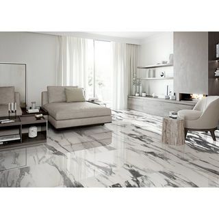 La Arezza กระเบื้องพอร์ซเลน 60x60 ซม. Marbla แพนด้า ไวท์ P6050 Polished Glazed Tile (4P) Random