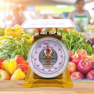 เครื่องชั่ง ตราตุ๊กตาคู่ 60กก.(จานแบน)