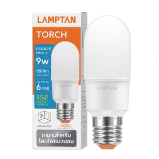 LAMPTAN หลอดไฟ ทรงกระบอก LED 9W แสงเดย์ไลท์ รุ่นทอร์ช E27