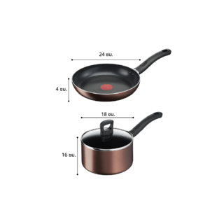 TEFAL G143S495 ชุดเซ็ตกระทะ DAY BY DAY SET4 ชิ้น