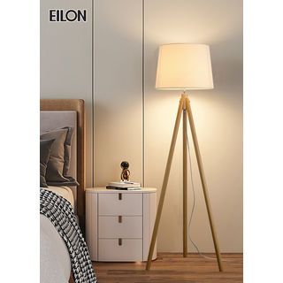EILON โคมไฟตั้งพื้นโมเดิร์น ขาไม้ รุ่น fluffy S3036F  สีไม้
