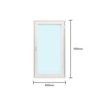 WELLINGTAN หน้าต่างไวนิล บานเปิด PCW0611 ขนาด 60x110ซม. สีขาว พร้อมมุ้ง