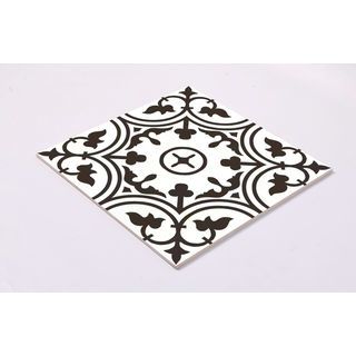 Marbella กระเบื้องเซรามิคปูพื้น 16x16 นิ้ว รุ่น บลูมฟลาวเวอร์ แบล๊ก JMZ40206 Gloss (12P)