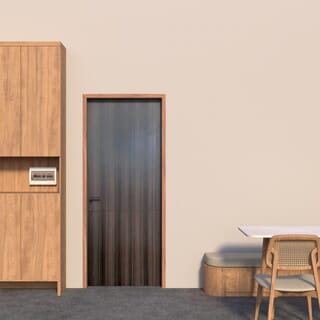 HOLZTUR ประตูปิดผิวเมลามีนเซาะร่อง M2501-3 ขนาด 80x200ซม. สี Dark Grey