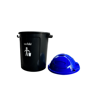 API ถังขยะกลม ฝาโดมสวิง 62L ขนาด 48x48x68cm. รุ่น #133 สีน้ำเงิน