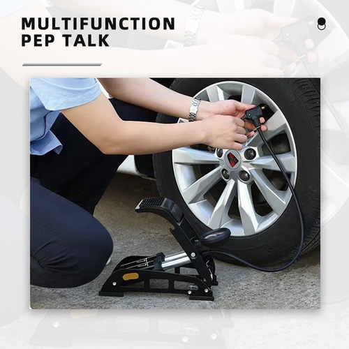 HUMMER ที่สูบลมแบบเหยียบ รุ่น4512 ขนาด 13*4.5*11 ซม.สีดำ