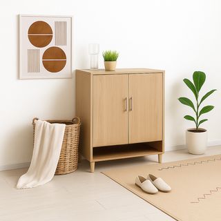 DELICATO ตู้รองเท้า รุ่นริโอ ขนาด 80x39.4x91.1ซม. สีบีช