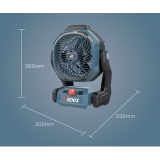 SENIX พัดลมไร้สาย 7.25นิ้ว 20V(Max) รุ่นFNX2-M1-EU สีน้ำเงินดำ (เฉพาะเครื่อง)