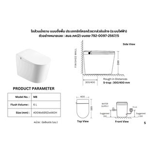 Verno สุขภัณฑ์อัจฉริยะ รุ่น Pro Hygiene M8 4.8L