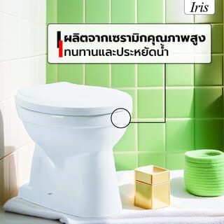 Iris สุขภัณฑ์นั่งราบแบบราดน้ำ ฝาปิดนุ่ม รุ่น ไปเปอร์  IR-C29