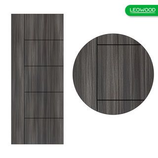 LWD ประตูไม้เคลือบเมลามีนภายใน iDoor S6 ลาย 06 สี Cinereo Oak ขนาด 3.5x80x200 ซม.